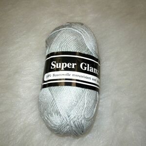 YARN Super Glanz 100% cotton yarn in light gray, made in Germany